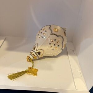 Lenox 2024 White and Gold Ornament with Tassel
